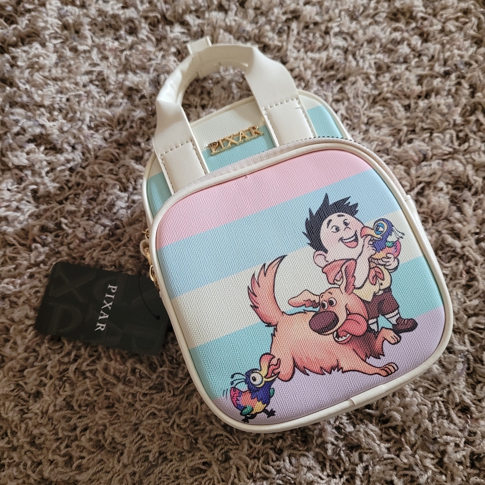 Bioworld Disney Pixar Up Group Portrait Striped Crossbody Bag